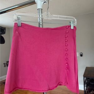 Zara Pink Mini Skirt with Button Accents